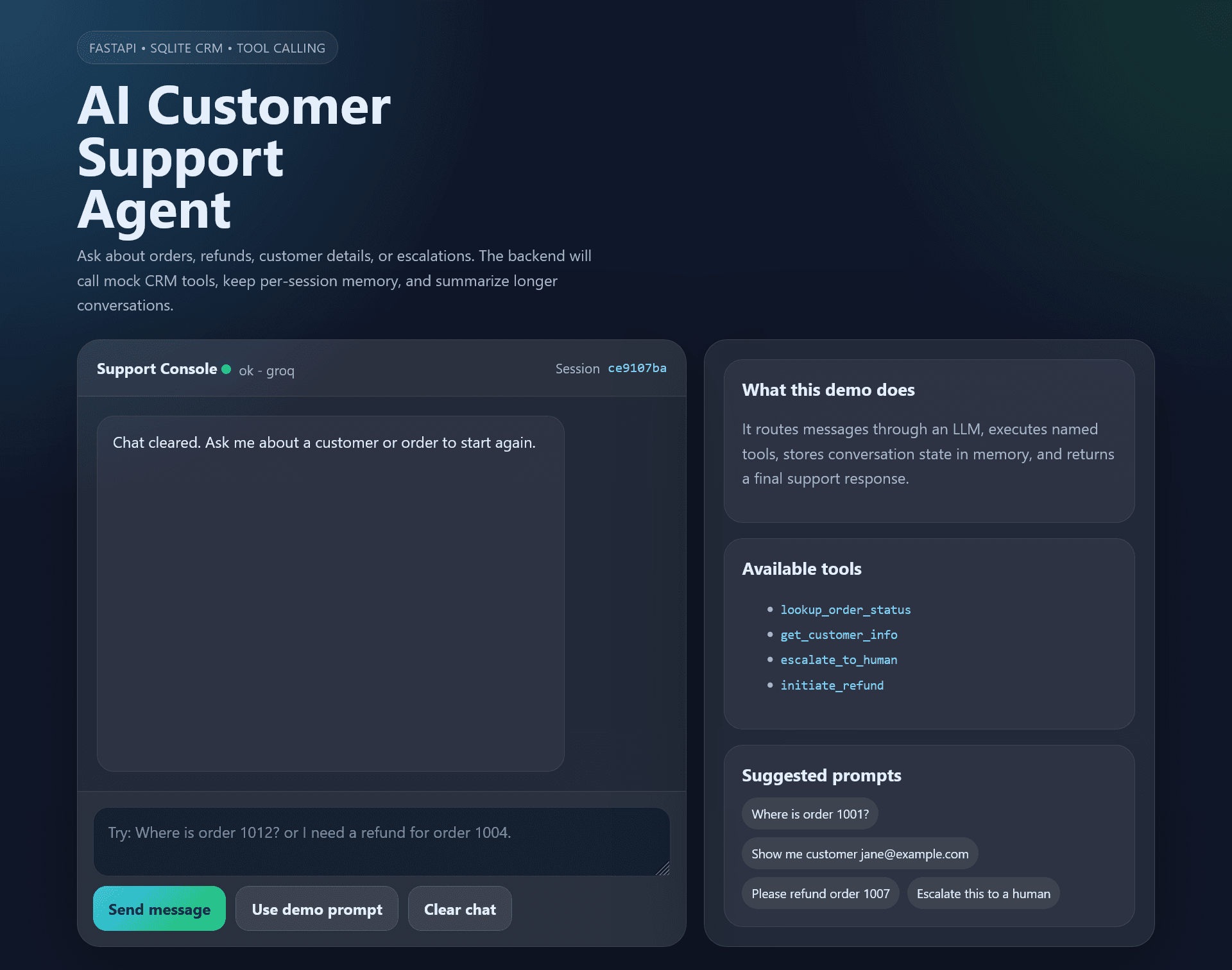 AI Customer Support Agent preview