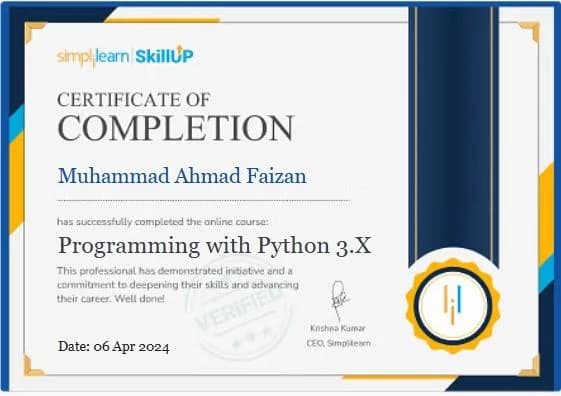 Programming with Python 3.X — Simplilearn