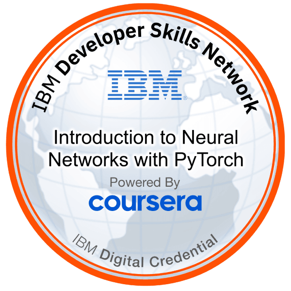 Introduction to Neural Networks and PyTorch — IBM · Coursera