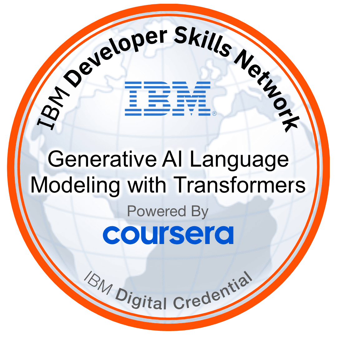 Generative AI Language Modeling with Transformers — IBM · Coursera